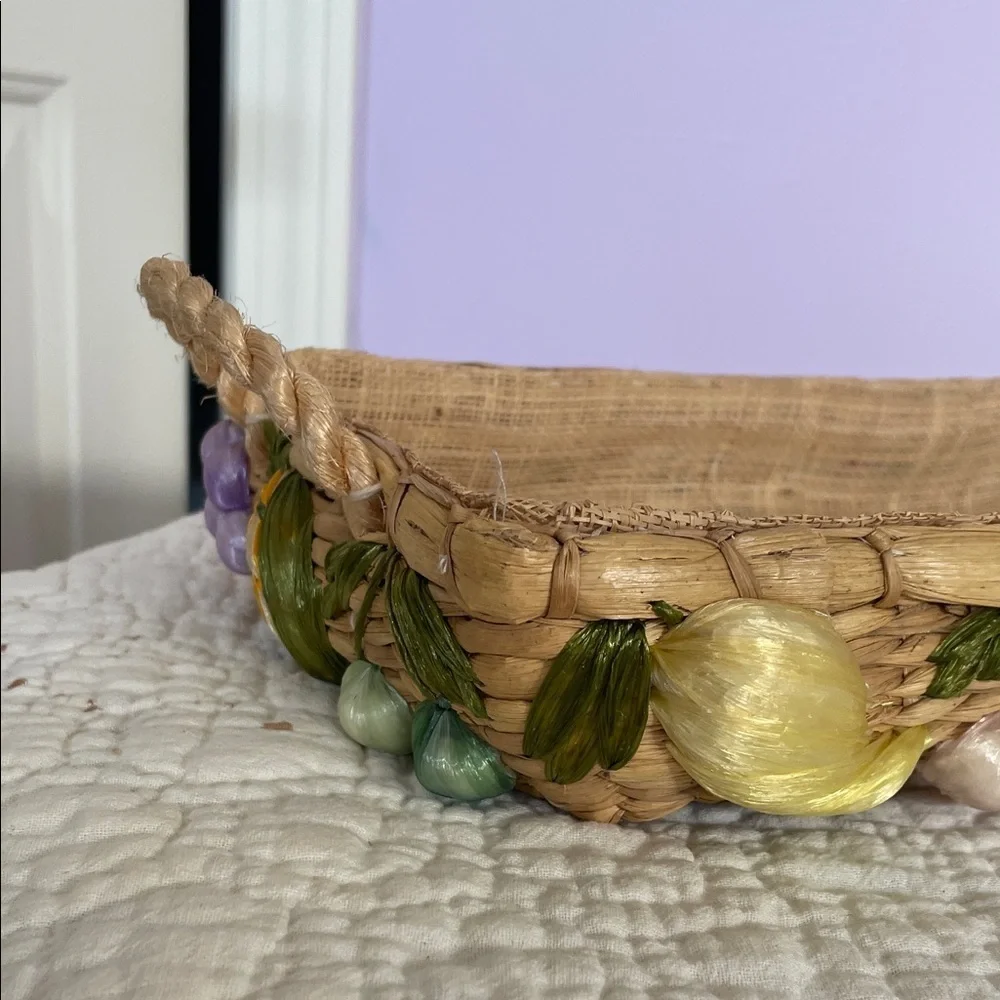 Woven Basket with Fruit Accents
